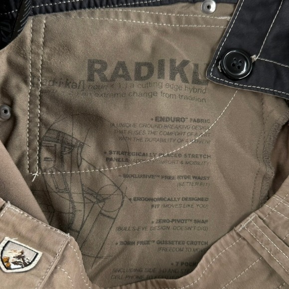 Kuhl Pants Mens Beige 30x34 (Fit 30x31) Radikl Performance Outdoors Work Hiking - Picture 11 of 15